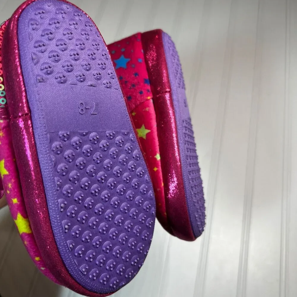 JoJo Siwa Girls Bootie Slippers Size 7/8 Plush Pink High Top NWT